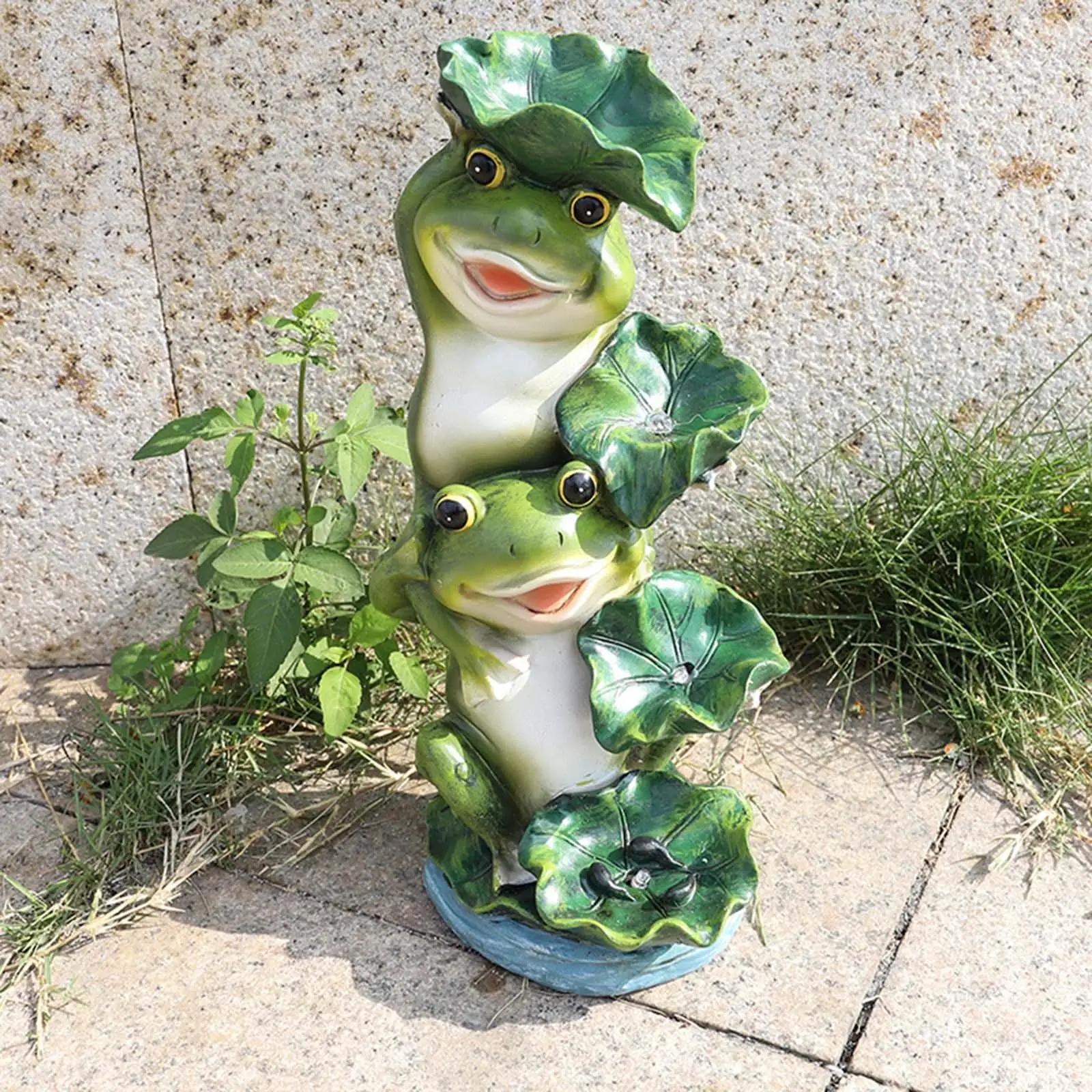 Outdoor LED Frog Solar Lights Garden Ornament Frog Figure Frogs Statue with Light for Yard Patio Backyard Party Decoration
