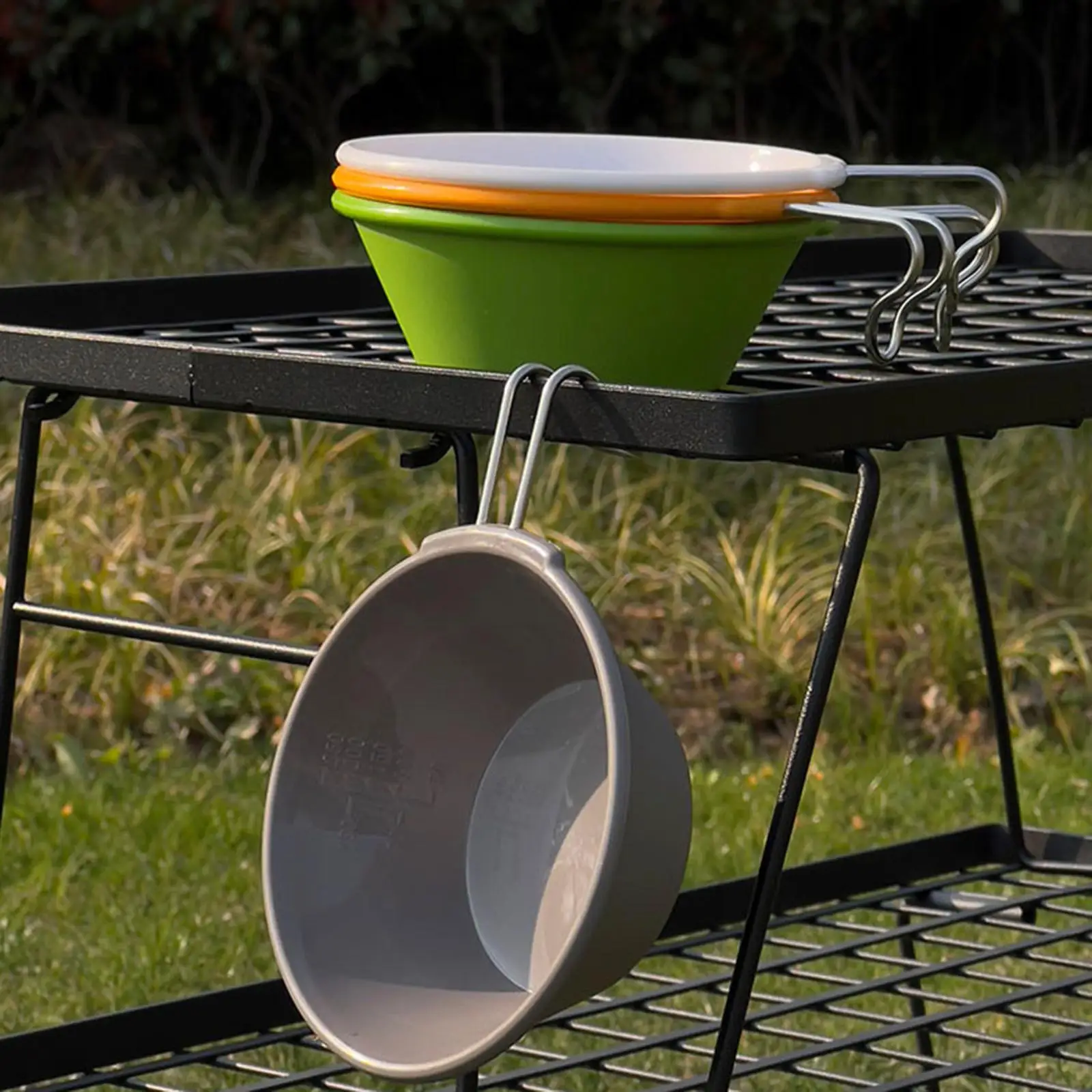 Portable Camping Bowl Utensil Outdoor Dinnerware for Fishing Barbecue Hiking Green