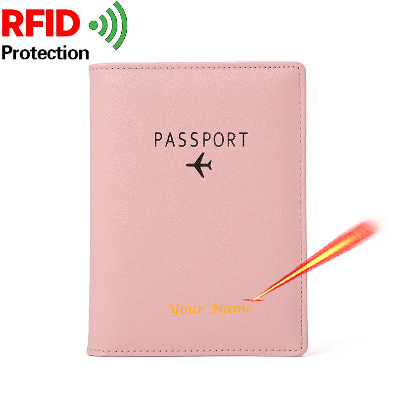 RFID, caixa rosa, ouro, titular do passaporte de viagem