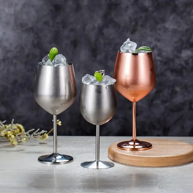 Wine Glasses Stainless Steel Red Wine Goblets Copper Plated Wine Glass  Juice Drink Champagne Goblet Party Barware Kitchen Tools - AliExpress