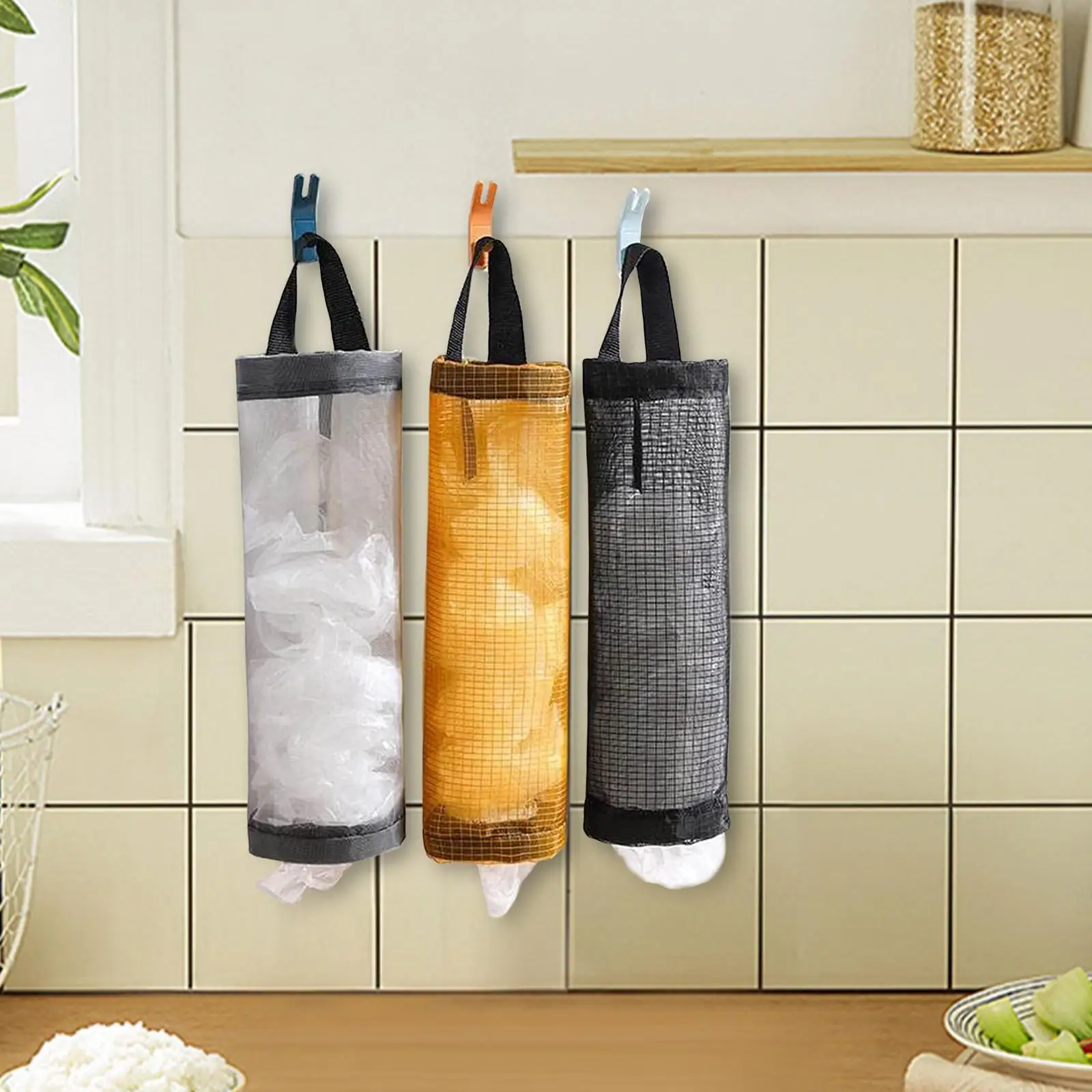3x Grocery Bag Holder Shopping Bag Storage Dispenser for Kitchen Travel Home