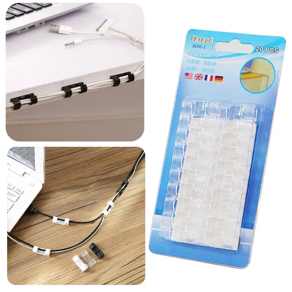 20Pcs Self   Clips Cord Wire Management for Organizing Car Home and Office` and Home