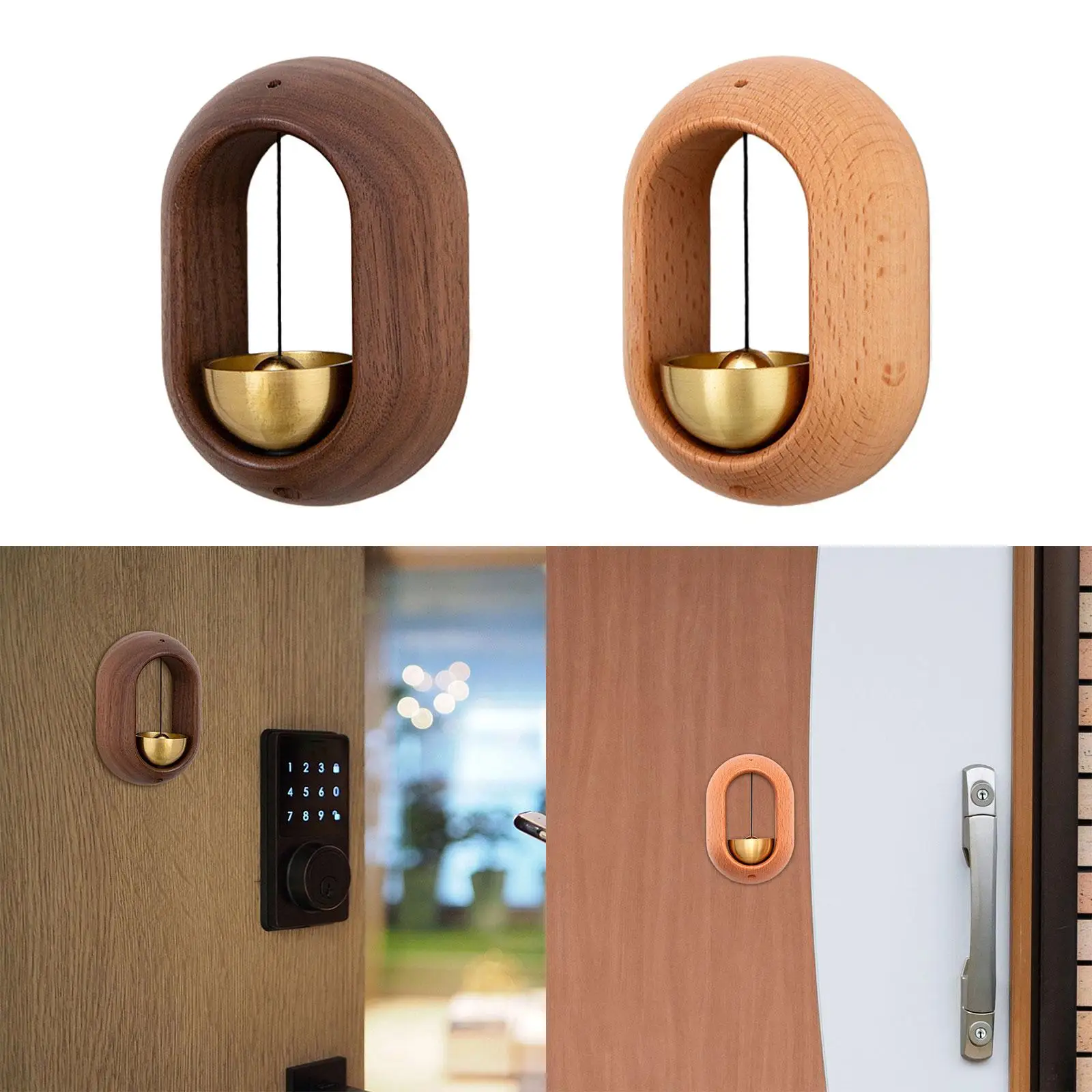 Shopkeepers Bell Japanese Style Wood Decoration Entrance Doorbells for Office Business Office Door Opening Entrance