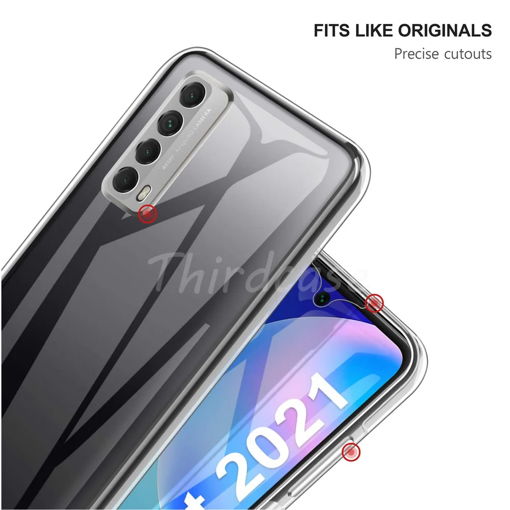 360 Double PC+Silicone Case For Huawei P Smart 2021 2020 Z P40 Lite E P20 P30 Pro P8 P9 P30 Lite New Y6P Y7P Y8P Full Body Cover
