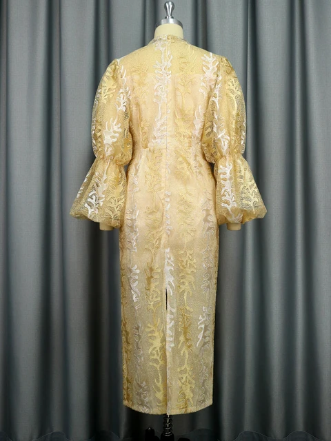 Dress - Embroidered iridescent velvet, gold & multicolour — Fashion
