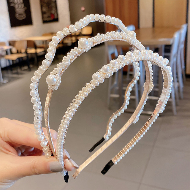 1PC Fashion Pearl Temperament Vintage Pearl Hair Hoops For