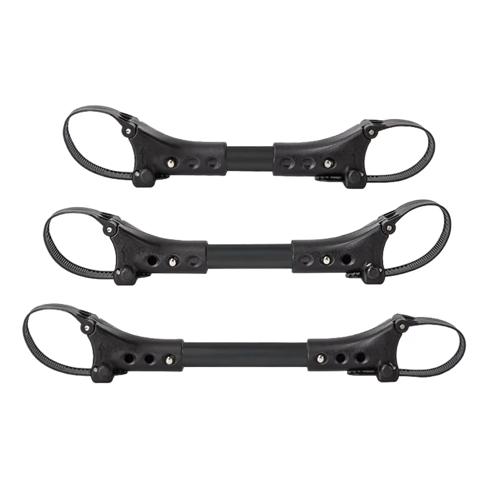 3x Twin Baby Stroller Connector Alluminum Alloy Side by Side Safety Attachment Black Secure Strap Linker Durable for Infant Cart