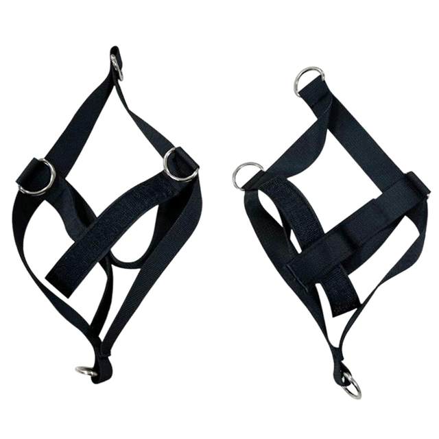 2x Nylon Foot Strap with 4 connecting Points Gym Machine Attachment Multipurpose Pull Belt for Pilates Bodybuilding Fitness