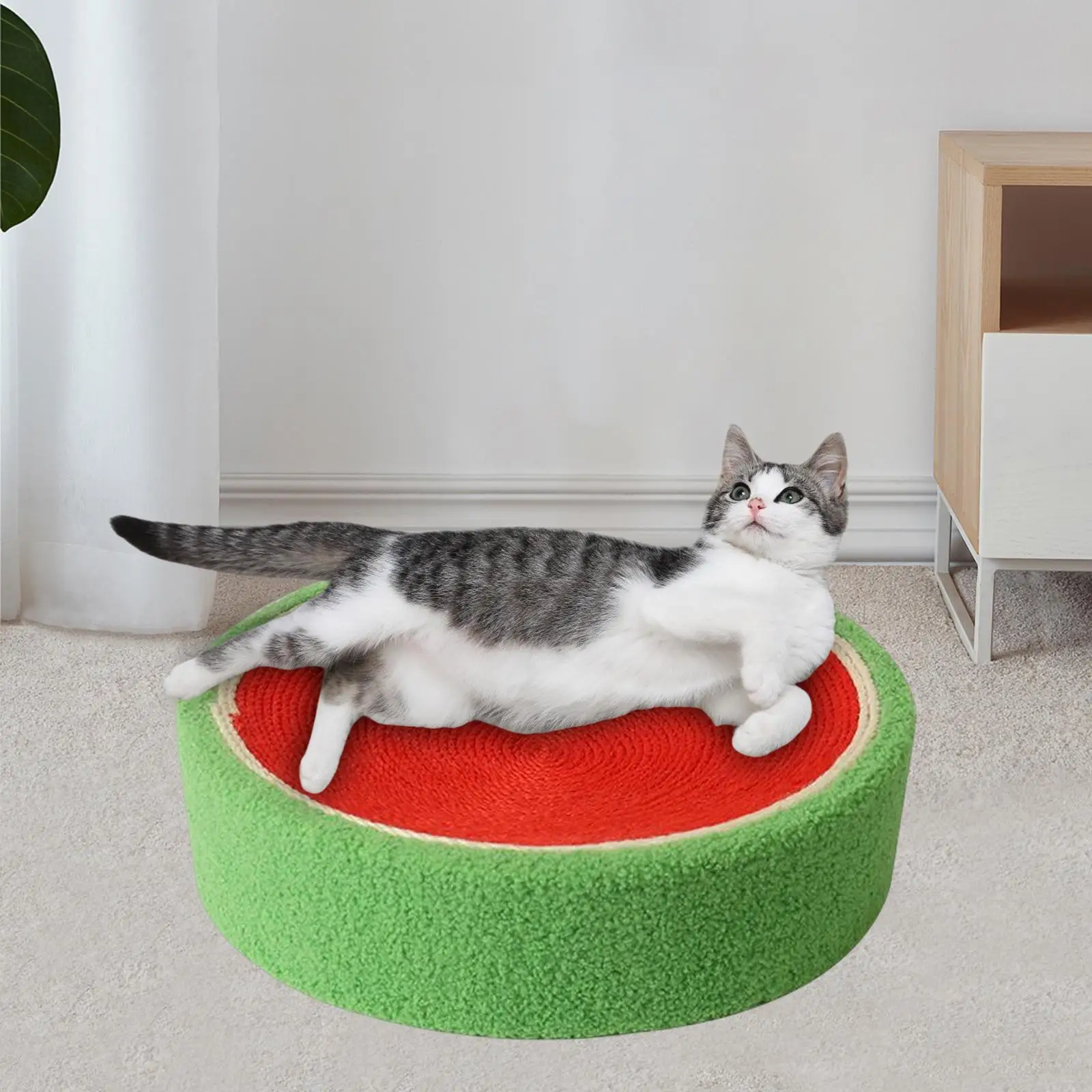 Sisal Cat Scratcher Bowl Round Scratch Pad Kitty Training Toy Nonslip Bottom