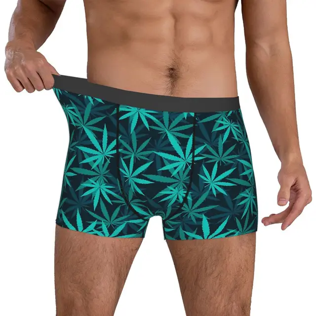Men Cannabis Leaf Plant Hemp Underwear Fluorescent Colors Printed Boxer  Shorts Panties Male Breathable Underpants - Boxers - AliExpress