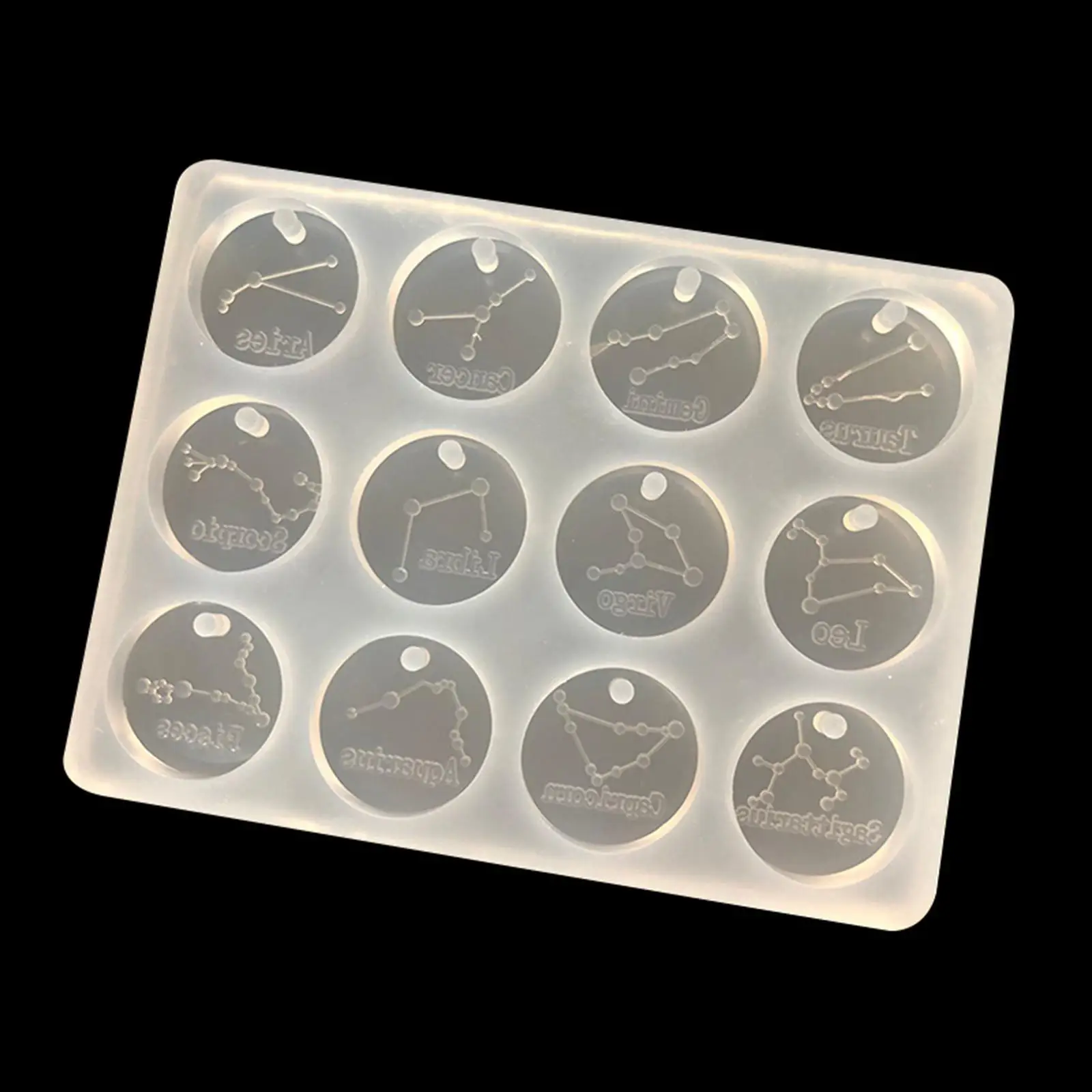 12 Constellations Resin Molds Silicone Mold Zodiac Signs Creative Handmade Ice Tray for Tools Accessories DIY Hanging Ornaments