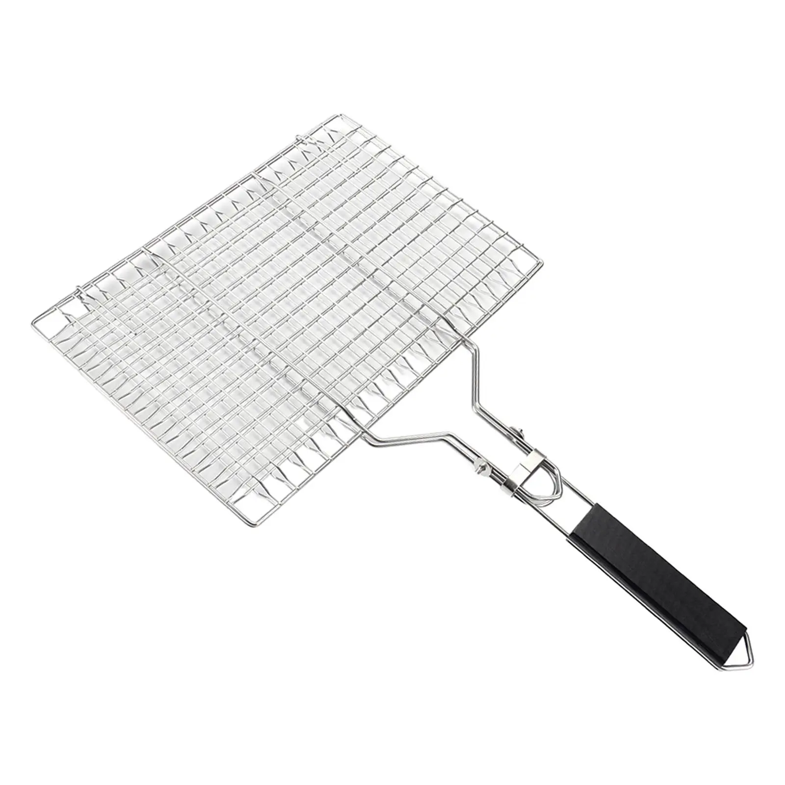 BBQ Grill Basket with Detachable Handle Rustproof Camping Practical Foldable