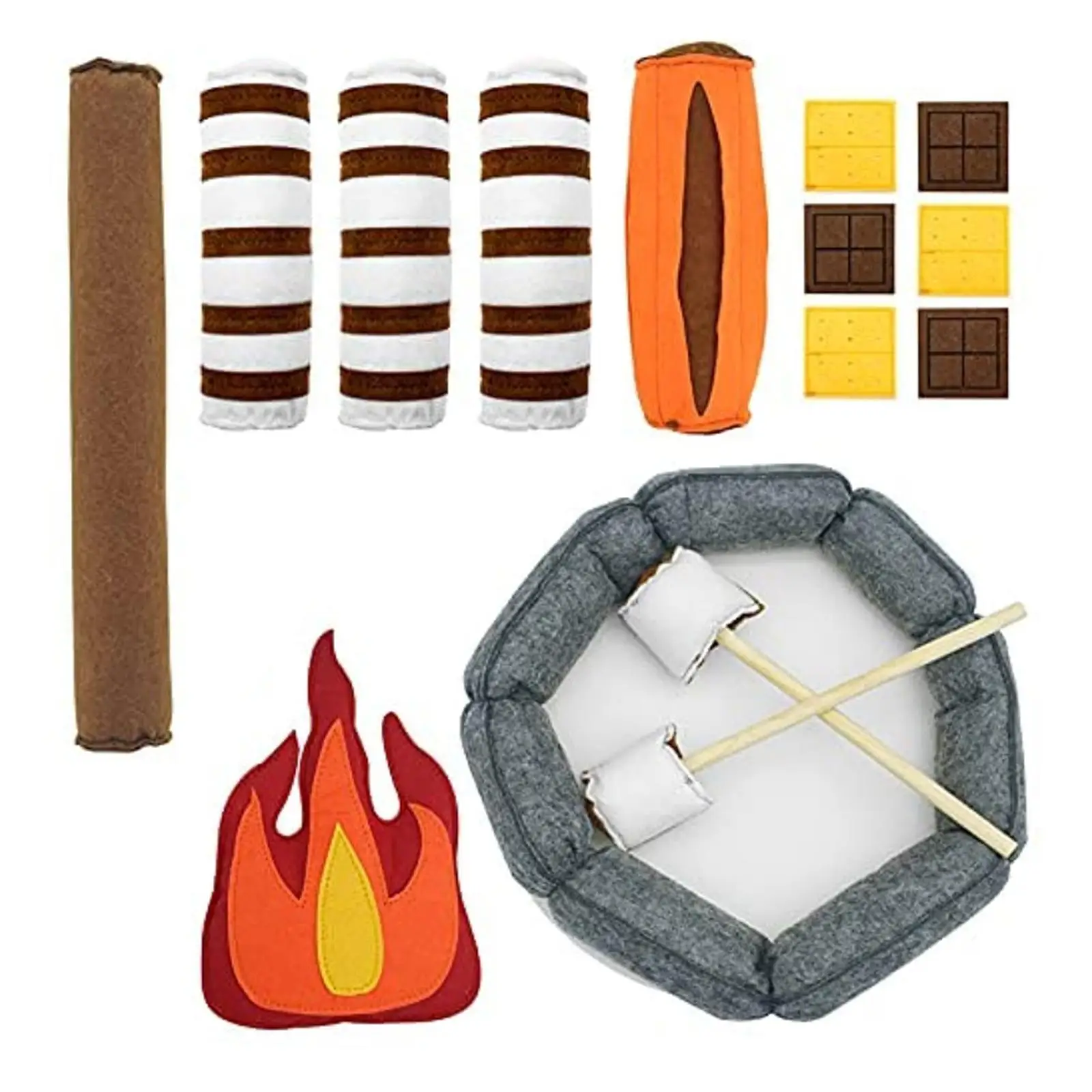 Pretend Play Campfire Needfire Plush Toy Branch Funny Flame Bedroom Birthday Gifts Simulation Camping Toy Playing Set Plush Toy
