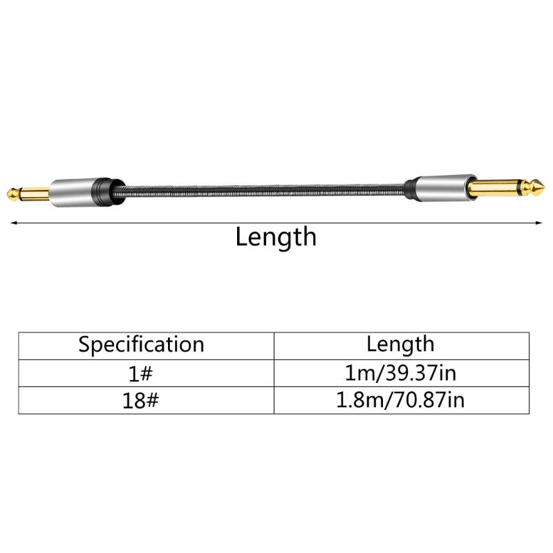 Title 6, 6.35mm Mono Jack 1/4" TS Cable Unbalanced Guita...