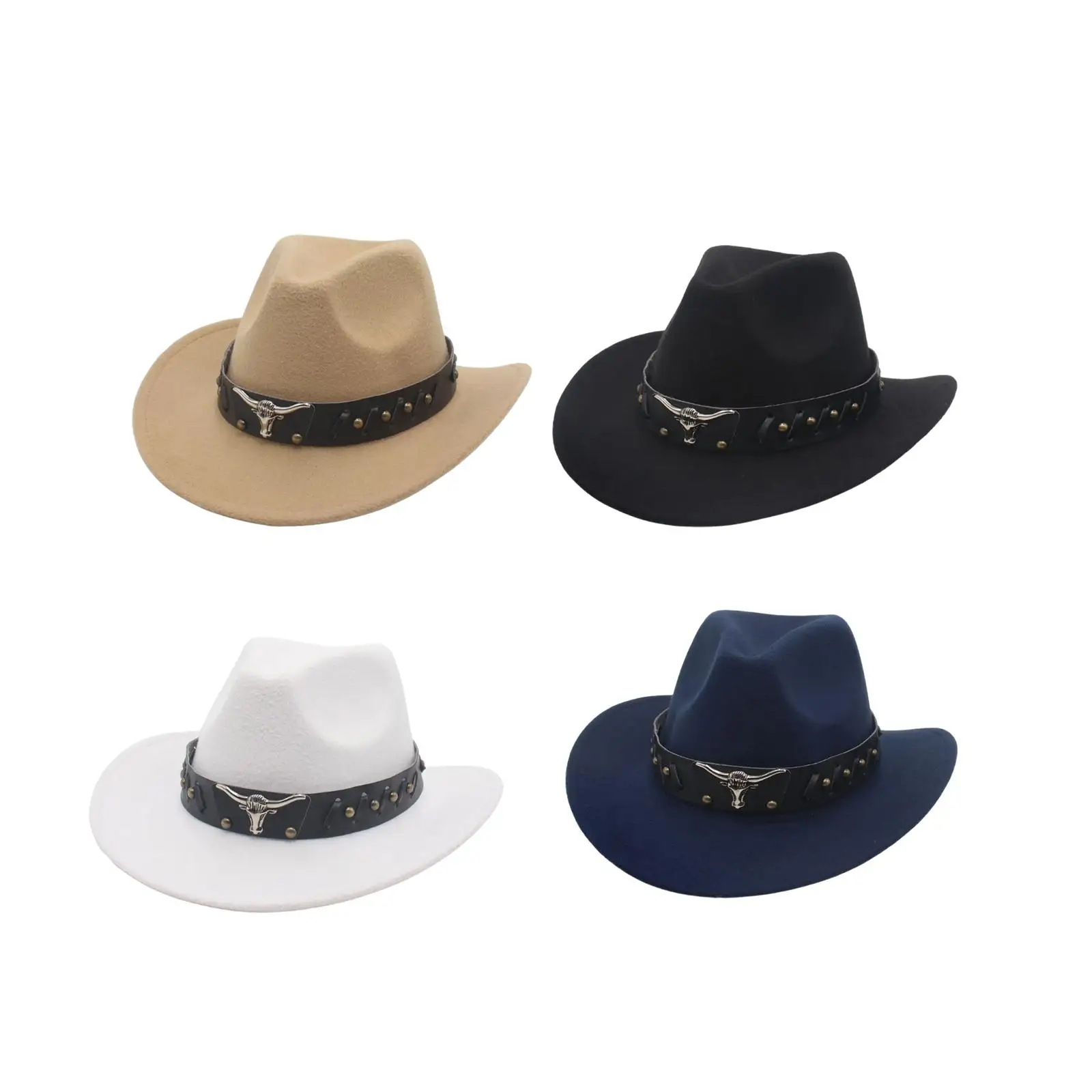 Cowboy Hat Sun Hat Women Wide Brim Decor Classic Western Cowgirl Hat Sun Protection for Fishing Gift Travel Autumn Party