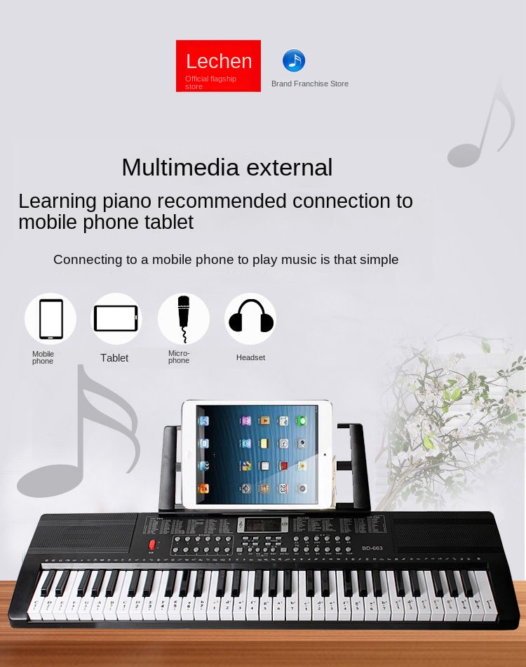 Title 15, 61 Key Smart Light Up Electronic Organ Beginner...