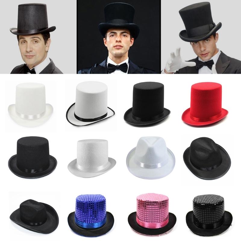Pork Pie Pailletten-Zylinder, Jazz-Fedora-Hut, Zauberer-Zylinder, Bowler-Zylinder, Zirkusdirektor-Hut – Detail 10