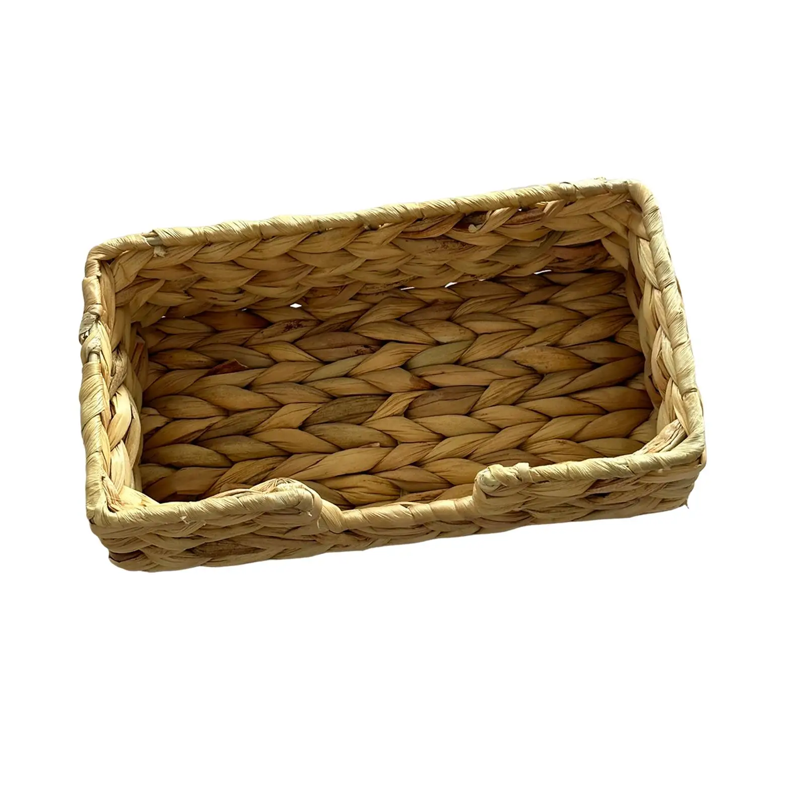 Woven Baskets Rattan Woven Organizer Snacks Serving Tray Container Organizer for Desk Shelves Bedroom Hotel Home Decoration