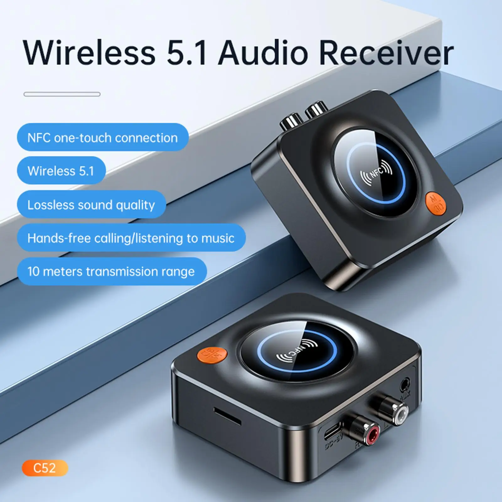 NFC Enabled Audio Receiver TF card with Smartphones and Wireless Audio Adapter for Streaming Car Stereo System Home Stereo