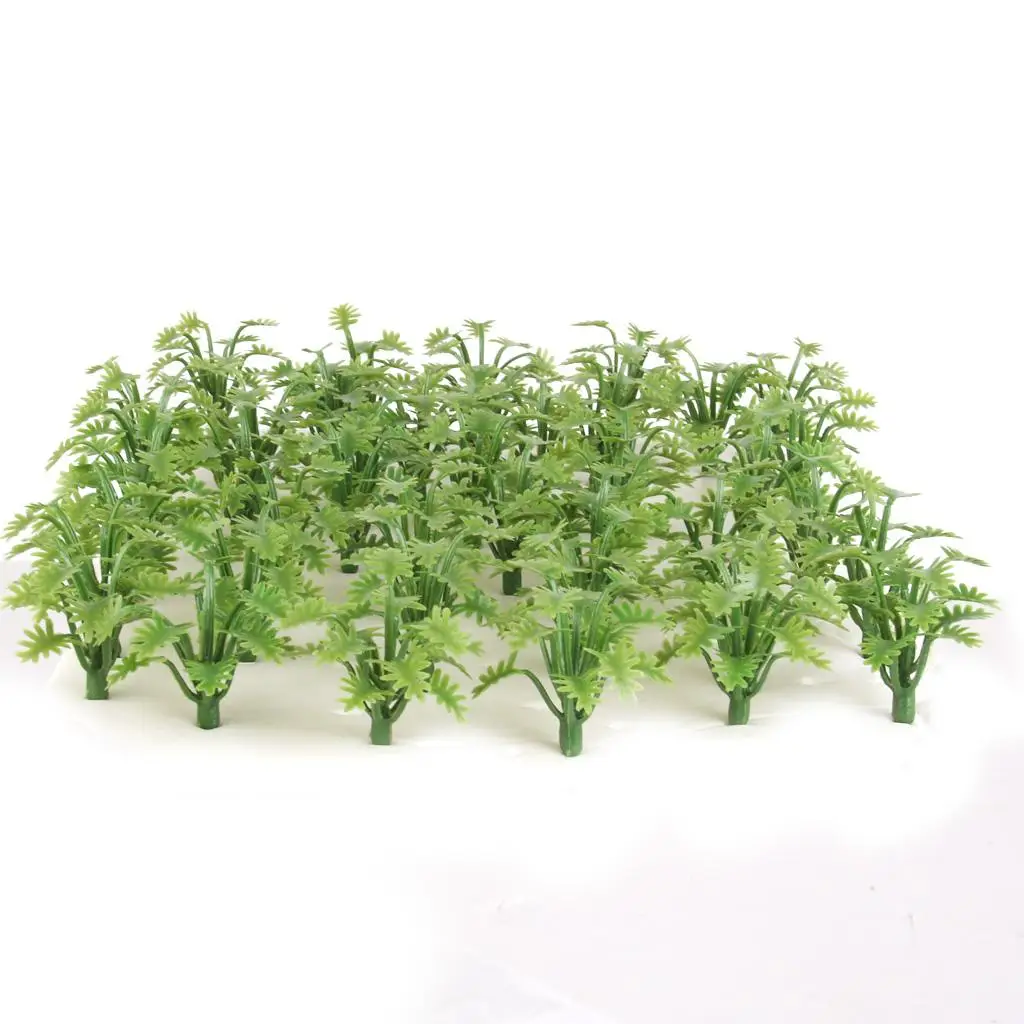 Pack Of 50pcs Green Scenery Landscape Model Grass With Crushed Leaves