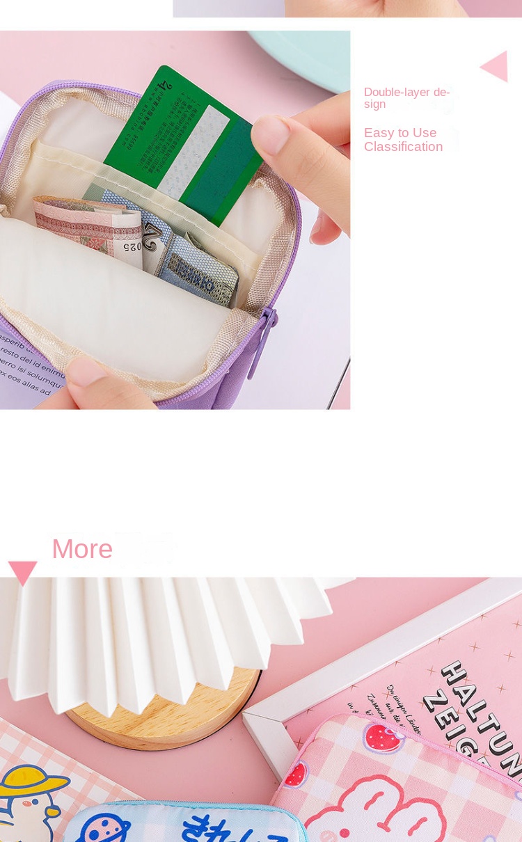 Description Picture 4 of itemCute Large Capacity Sanitary Napkin Storage Bags Cartoon Rabbit Bear Girls Physiological Period Tampon Organiser Bag Mini Bag