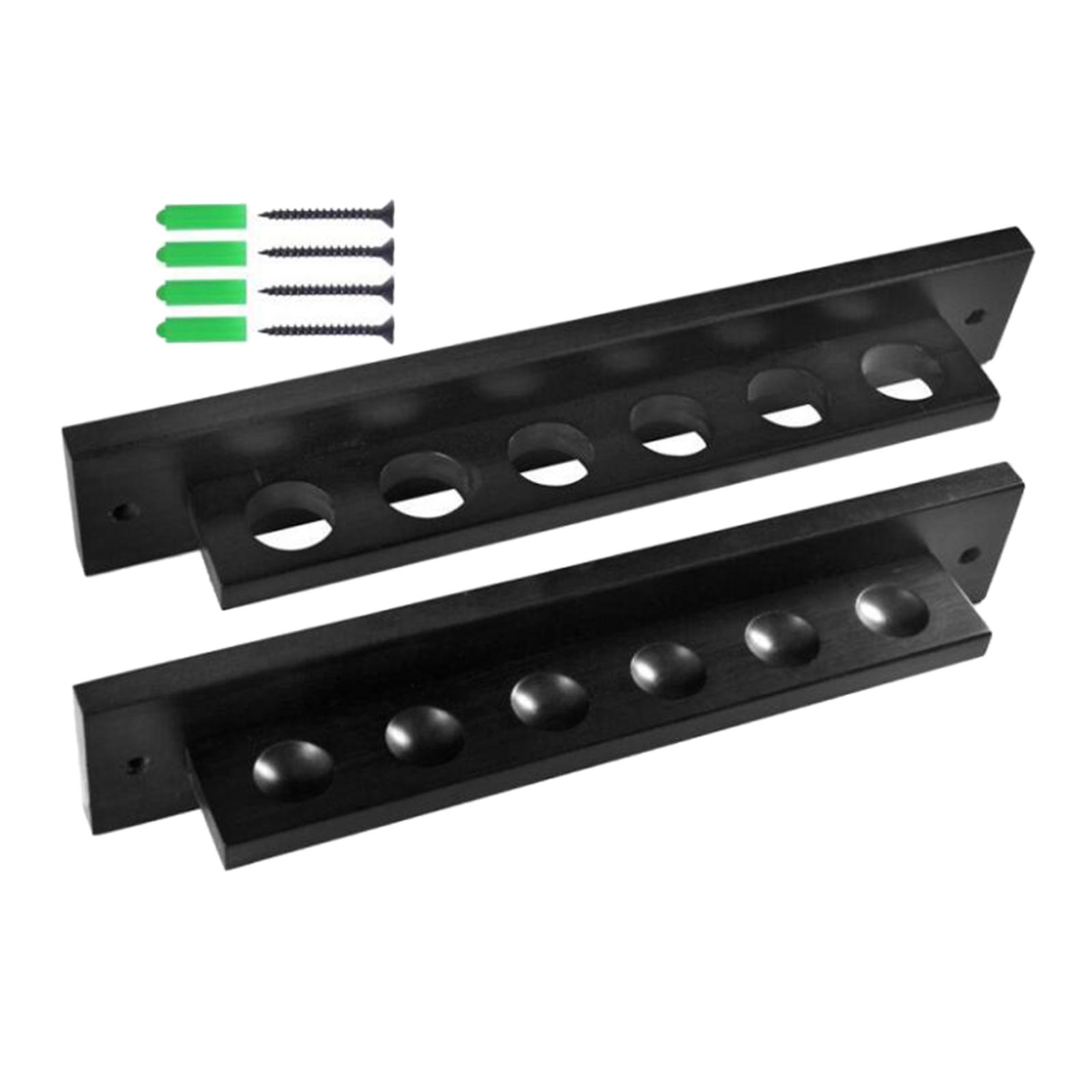 6 Pool Billiard Cue Rack en Wall Mounted Bracket Storage