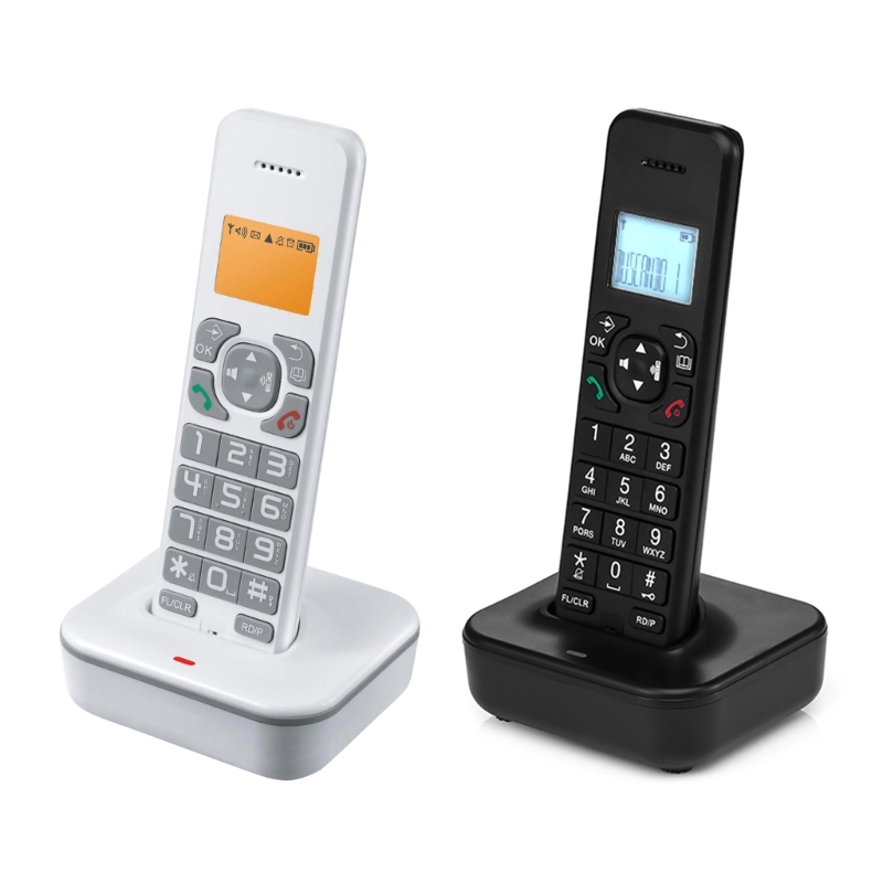 S97a3f02e9f1c4b4e876351506f231330i - D1102B Fixed Landline Wireless Telephone Stylish with Multi Languages Caller Display Backlit and Number Storage