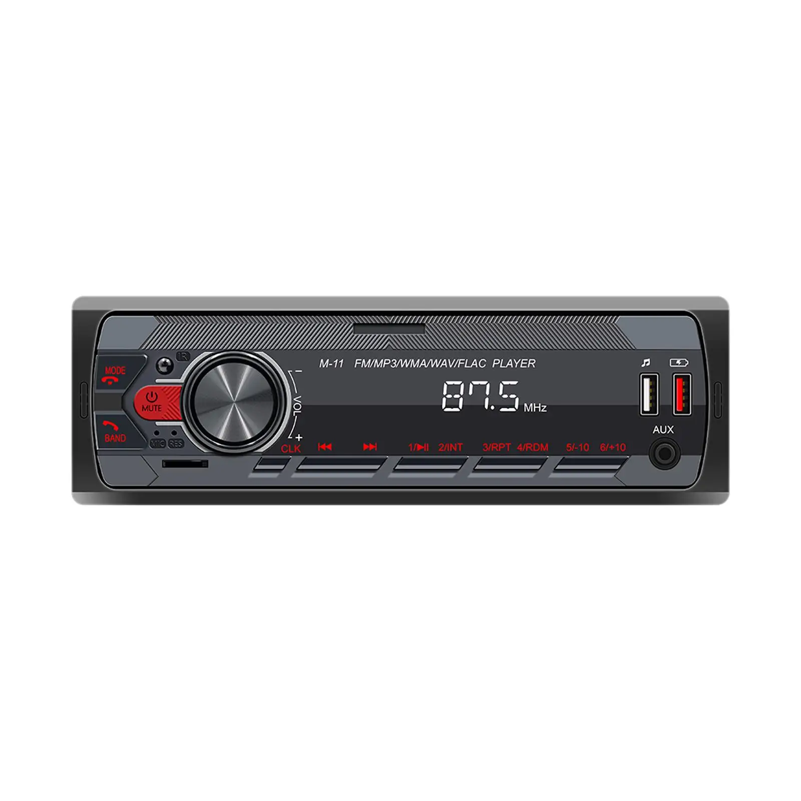 Car Stereo Receiver MP3 Player Fast Charging Anti Interference Shockproof Dual USB Port RCA Audio Output AM/FM Radio Receiver