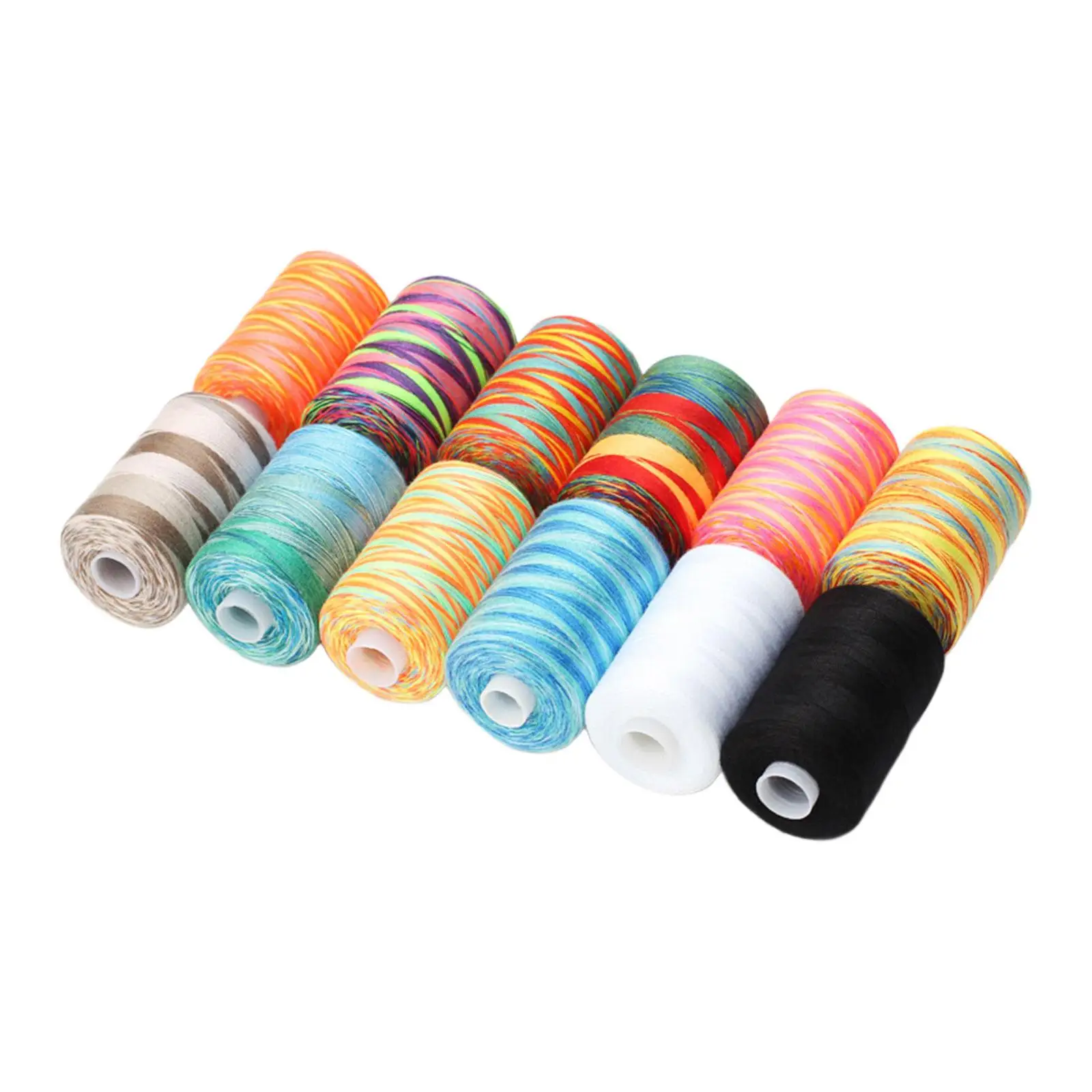 12Pcs Multicolor Sewing Thread Set Durable All Purpose Prewound Bobbin Thread for Sewing Cross Stitching DIY Crafts Supplies