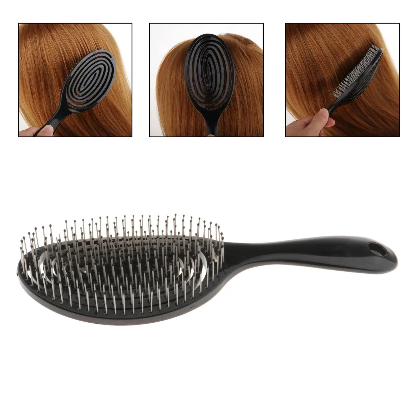Comb Hair Brush  W/ Handle Hairbrush Dry Men Women Thin & Anti-knot