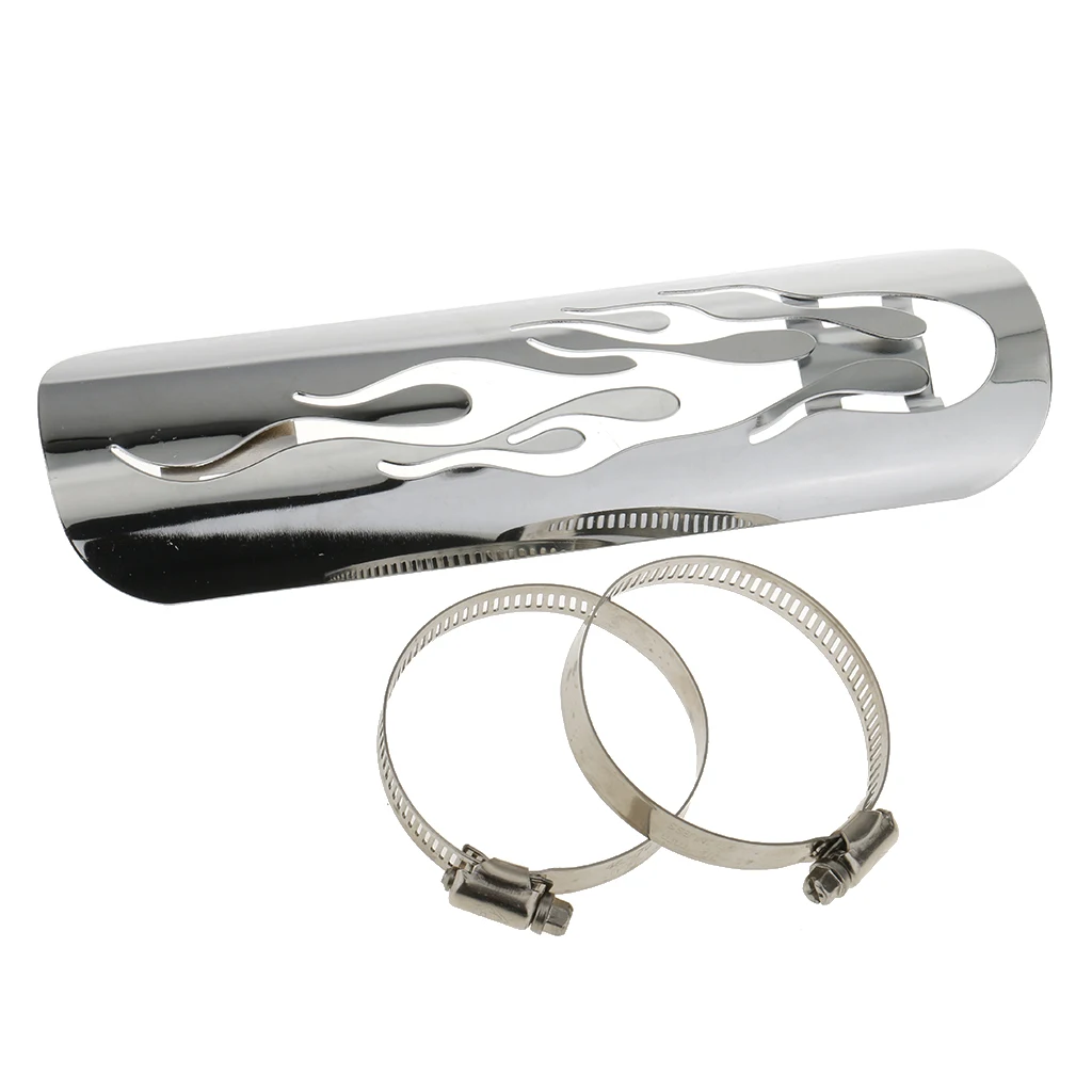 Flame Chrome Exhaust Pipe Heat Cover For