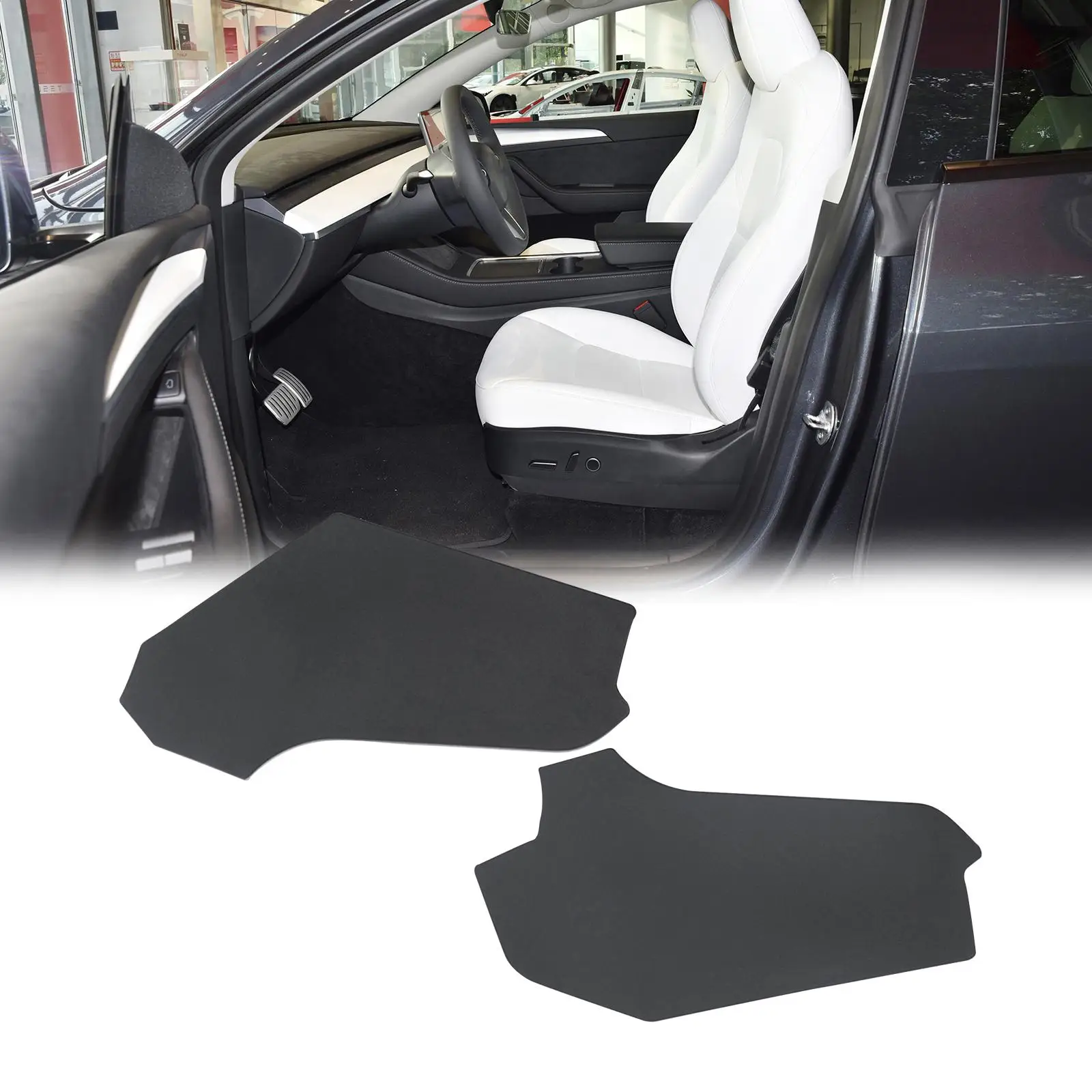 2Pcs Central Control Side Anti Kick Mat Replaces Anti Dust Mat Decoration Trim Dirt Protector Cover Pad for Tesla Model Y