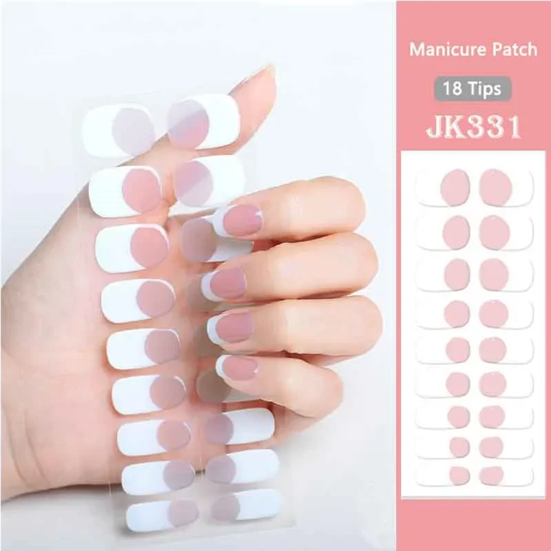 Best of Black White French Semi-Cured Gel Nail Patch Slider Adhesive Full Cover Gel Nail Sticker For UV Lamp DIY Women Fashion Manicure Reviews & Tips