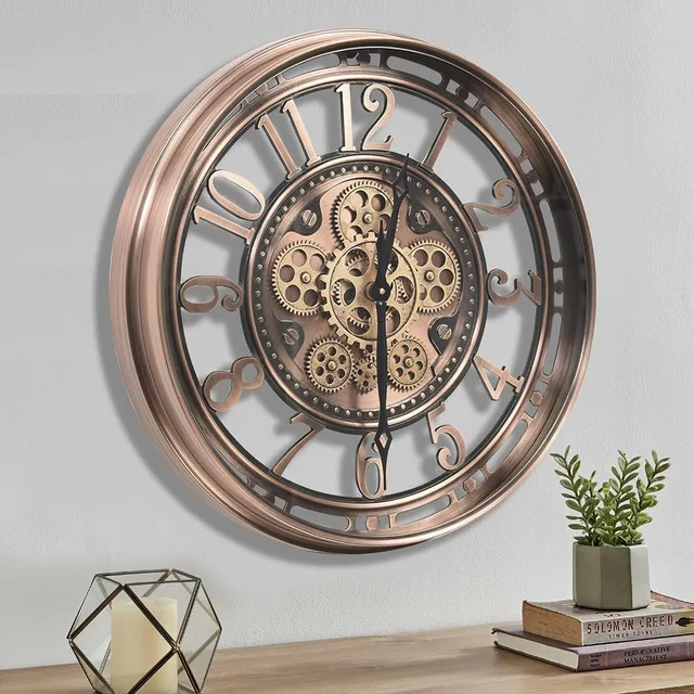DORBOKER Reloj de pared extragrande de 36 pulgadas con engranajes móviles,  relojes rústicos industriales steampunk gigantes de gran tamaño para