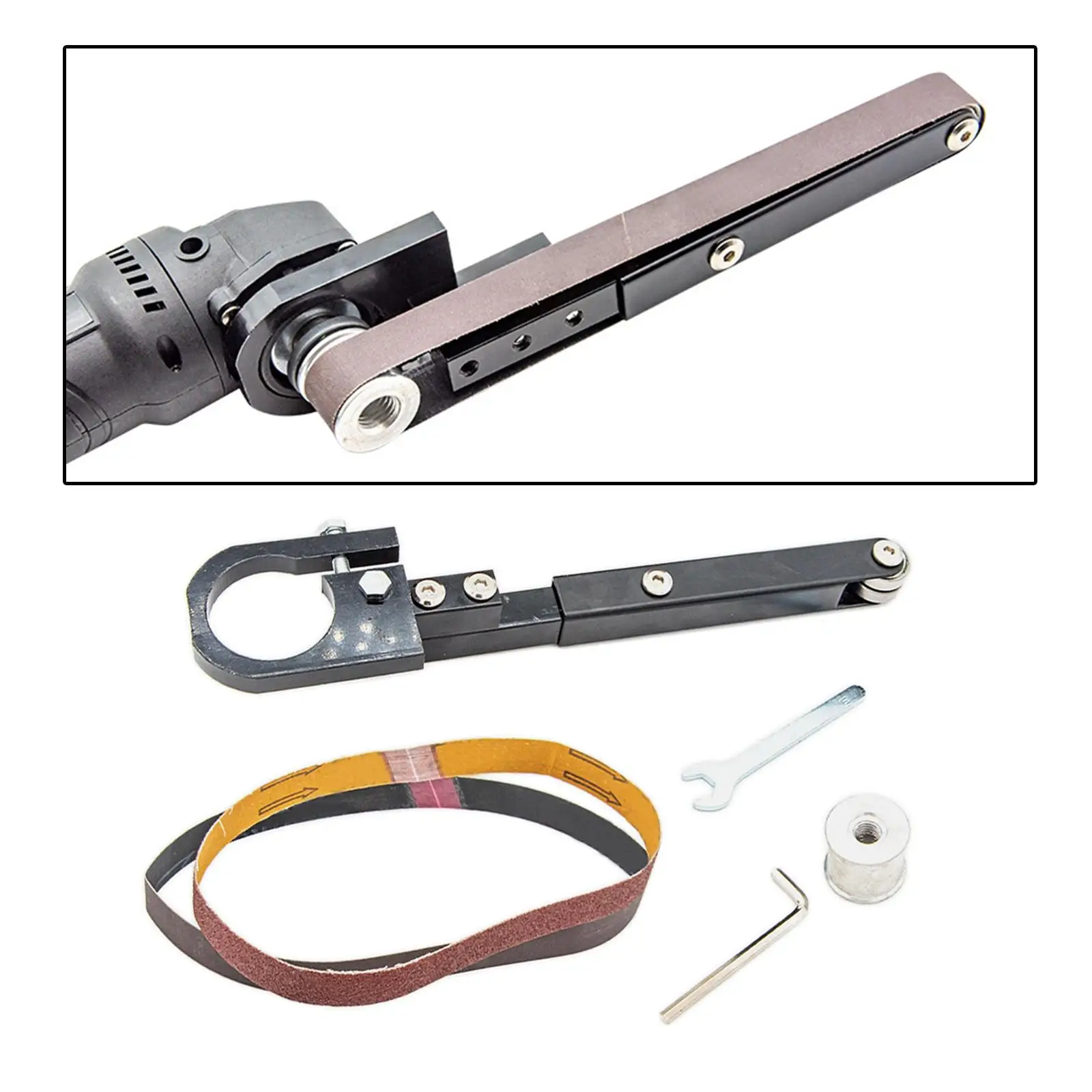Angle Grinder Grinding Bracket Portable Sturdy Lightweight 1 Open End Wrench Universal Metal Belt Sander for Grinding Groove