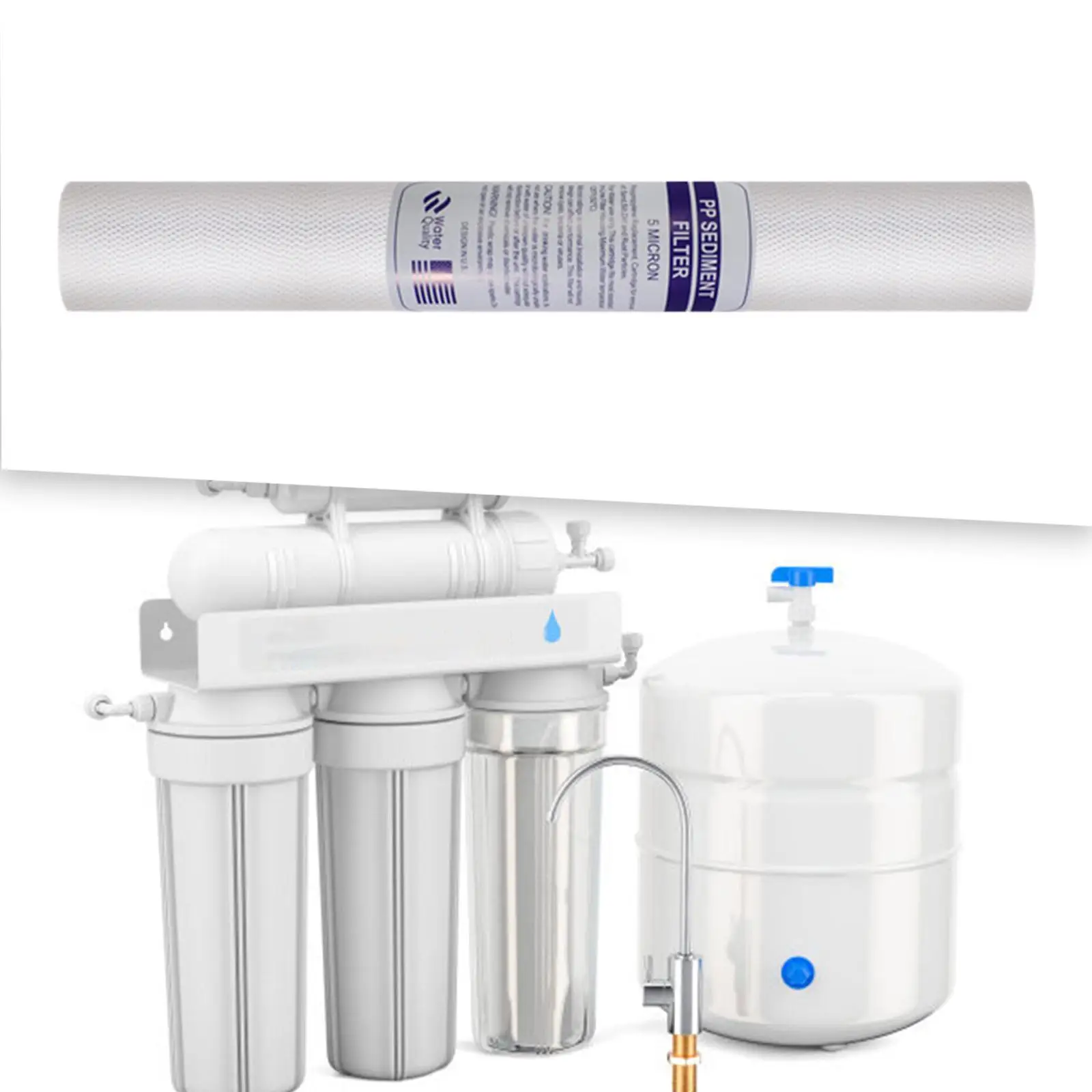 3Pcs Polypropylene Filter Universal Replacement Sediment Water Filter Whole House Sediment Filtration Easy to Install Durable