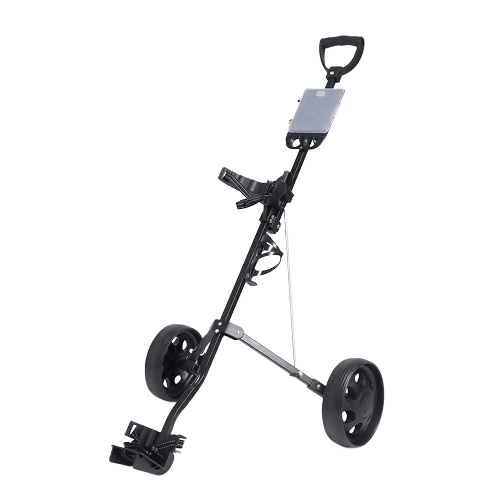 Folding Golf Pull Cart 2 Wheel Adjustable Handle Angle Collapsible Walking Cart