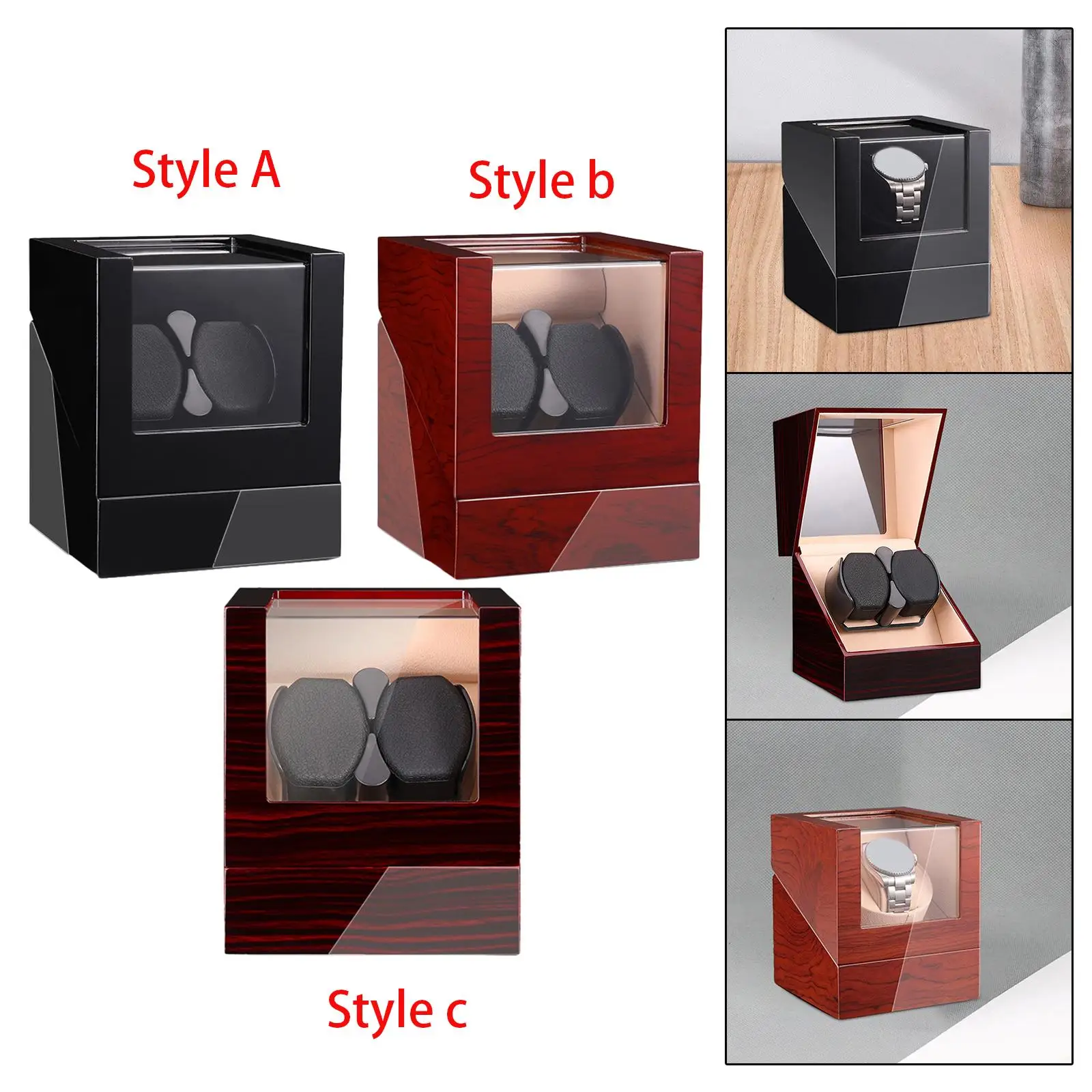 Double Watch Winders Jewelry Storage USB Motor Shaker Watch Winder Box Watch Display Box for Mechanical Watches Wristwatch Gifts