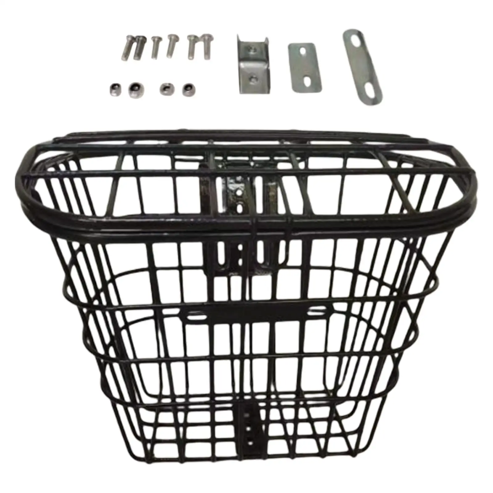 Metal Bike Front Basket Cycling Carrier Sundries Container Portable Durable Bicycle Storage Basket Cargo Rack for Folding Bikes