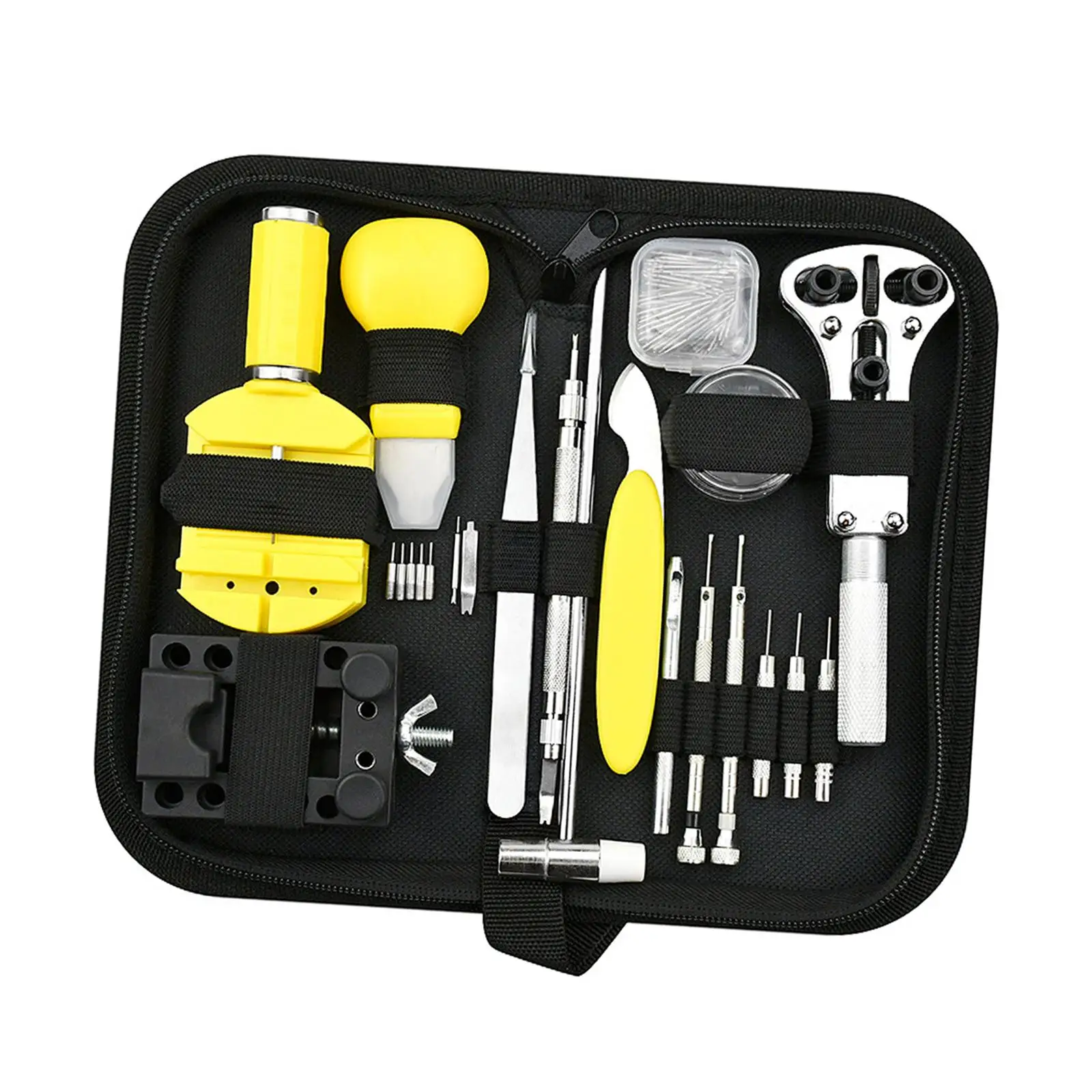 147Pieces Watch Clock Repair Tool with Carrying Case Alloy Steel Adjustment Repair Tools Housing Opener Back Case Remover