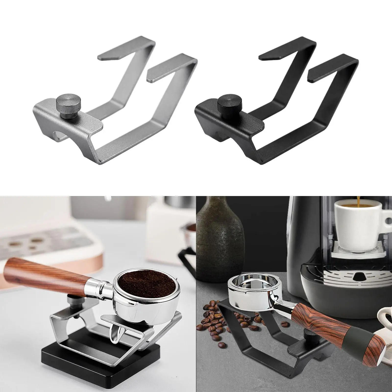 Coffee Tamper Stand Aluminum Espresso Holder Weighing Rack for Espresso Machines Portafilter Single Spout Double Spout Accessory
