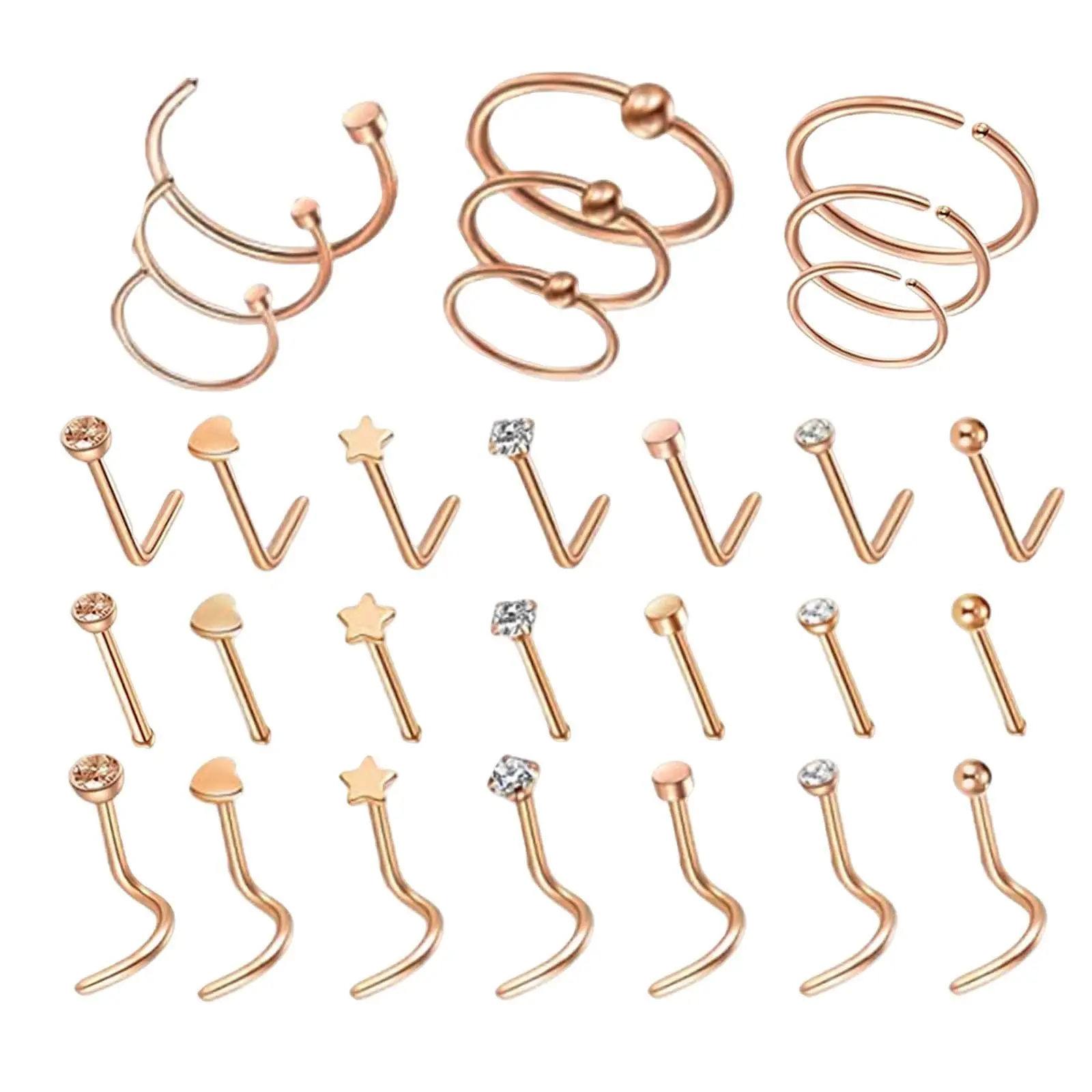  Nose Rings Set for  Stainless Steel  Nose  Jewelry