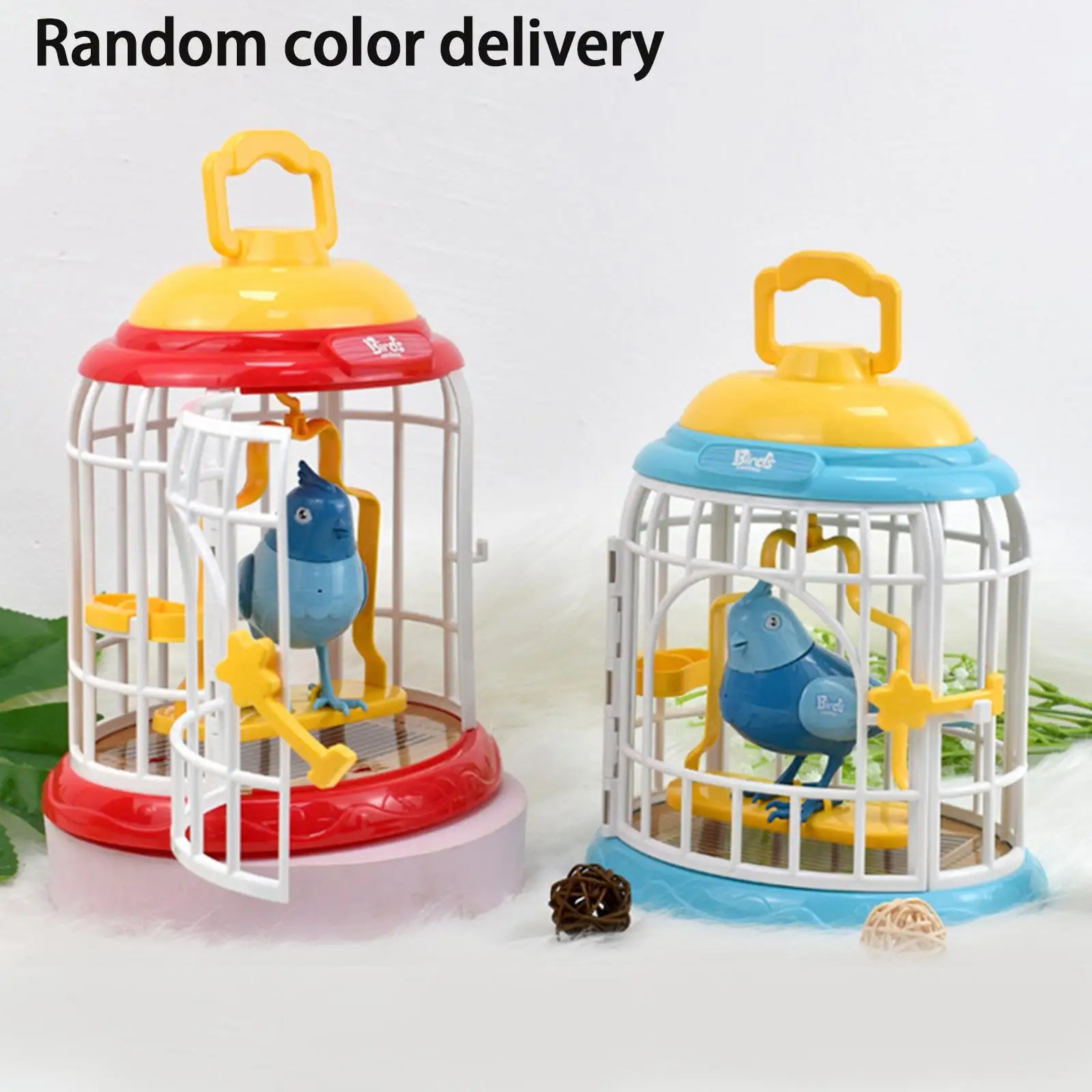 Realistic Singing Chirping Bird in Cage Talking for Festival Party Gift Kids