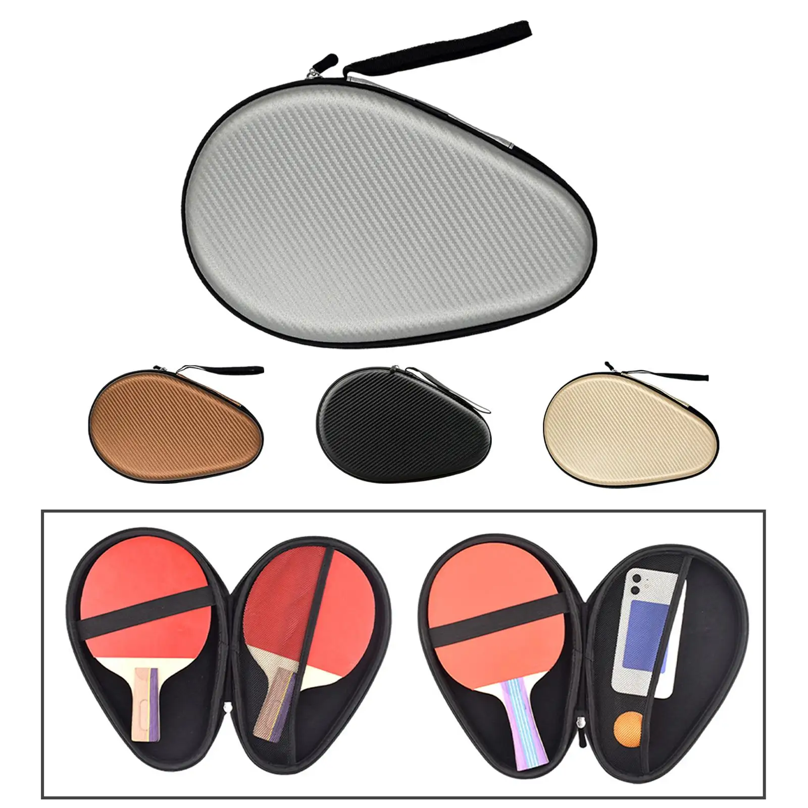 Multifunction Table Tennis Racket Case EVA Pong Paddle Bag for Travel