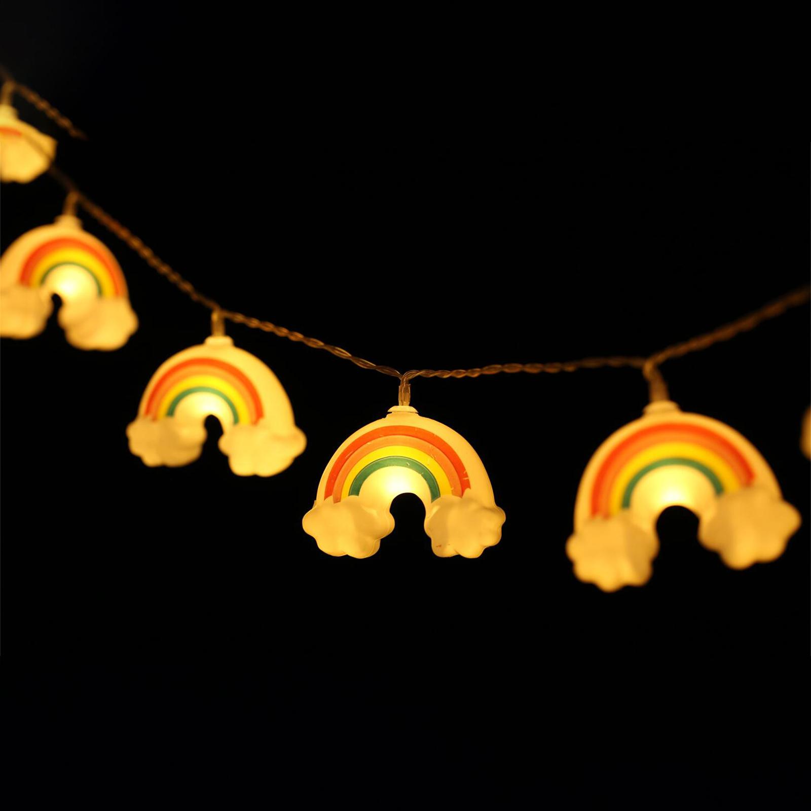 Rainbow String Lights Fairy Lights Cute Scene Layout Props Lamp for Holiday Summer Beach Camping Outdoor Garden Home Decorations