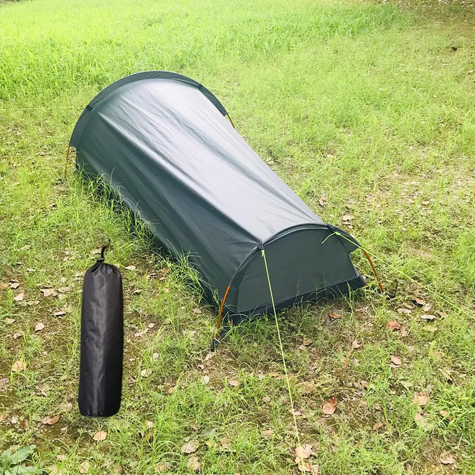 Portable Camping Tent Waterproof Single Person Easy Set up Bushcraft Shelter for All Seasons Backpacking Fishing Survival Beach