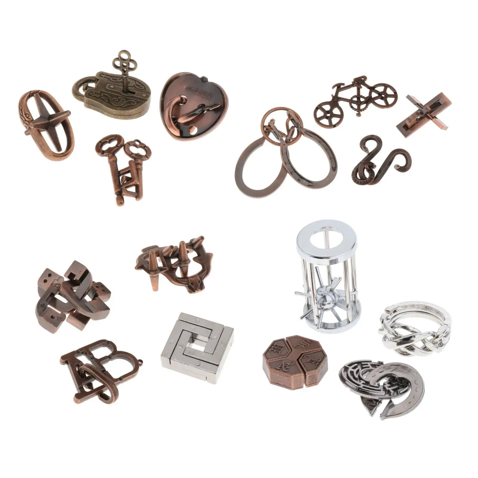 4 Types/Set Vintage 3D   Lock Toy Box for Children Adult IQ Training