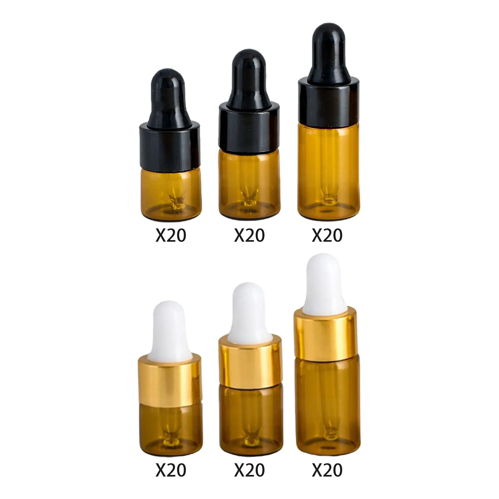 Small Dropper Bottles with Glass Eye Dropper Cosmetic Container Refillable Empty Essential Oil Bottle for Essential Oils Liquids
