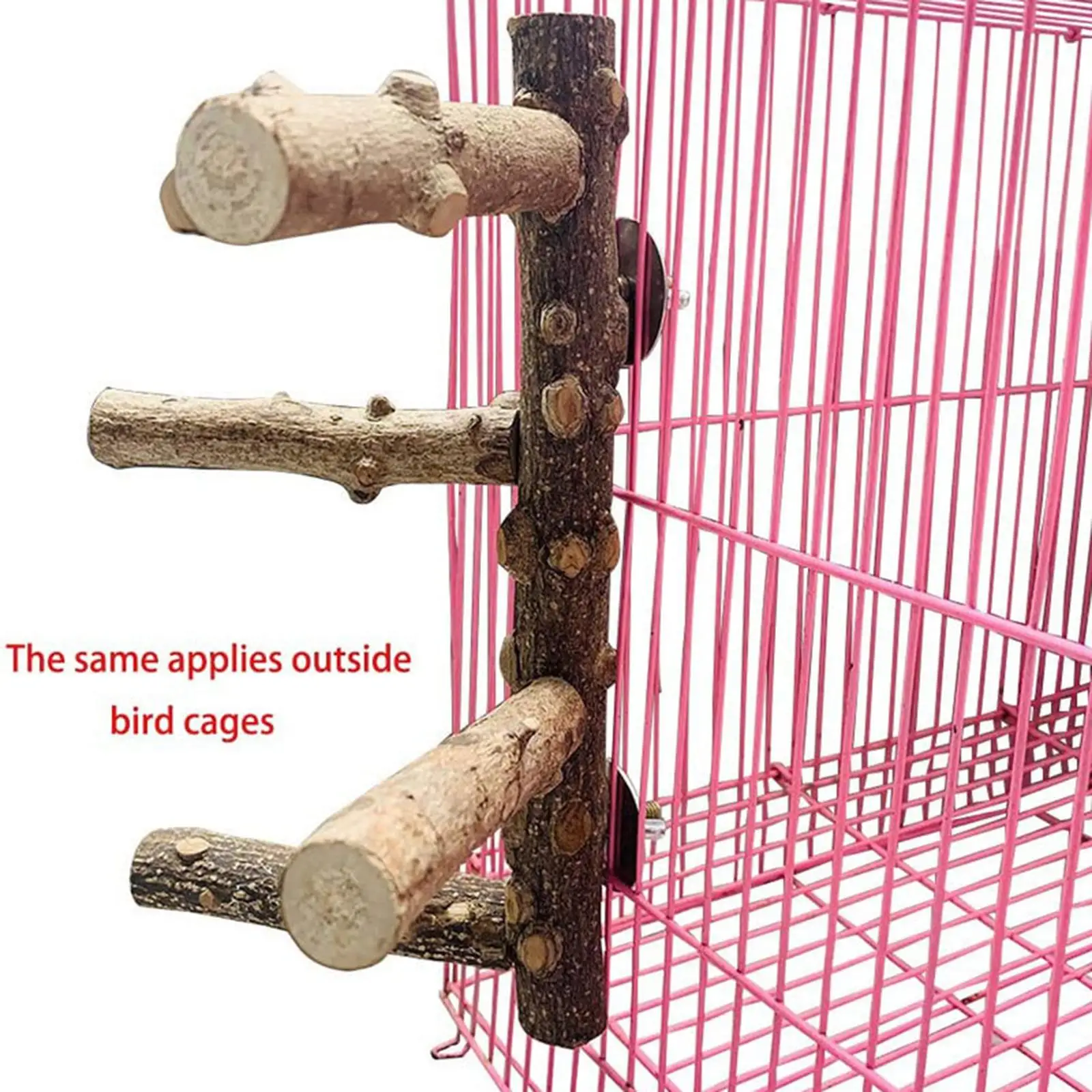 Natural Bird Perch Stand Claw Grinding Tree Branch Rack Hanging Training Toy Pet Parrot Chewing Bite Toys for Cockatiels Macaws