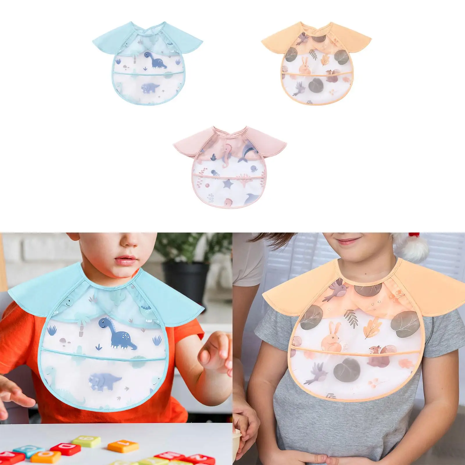 Baby Bib Boys Girls Washable Baby Feeding Bib for Feeding Painting Drawing